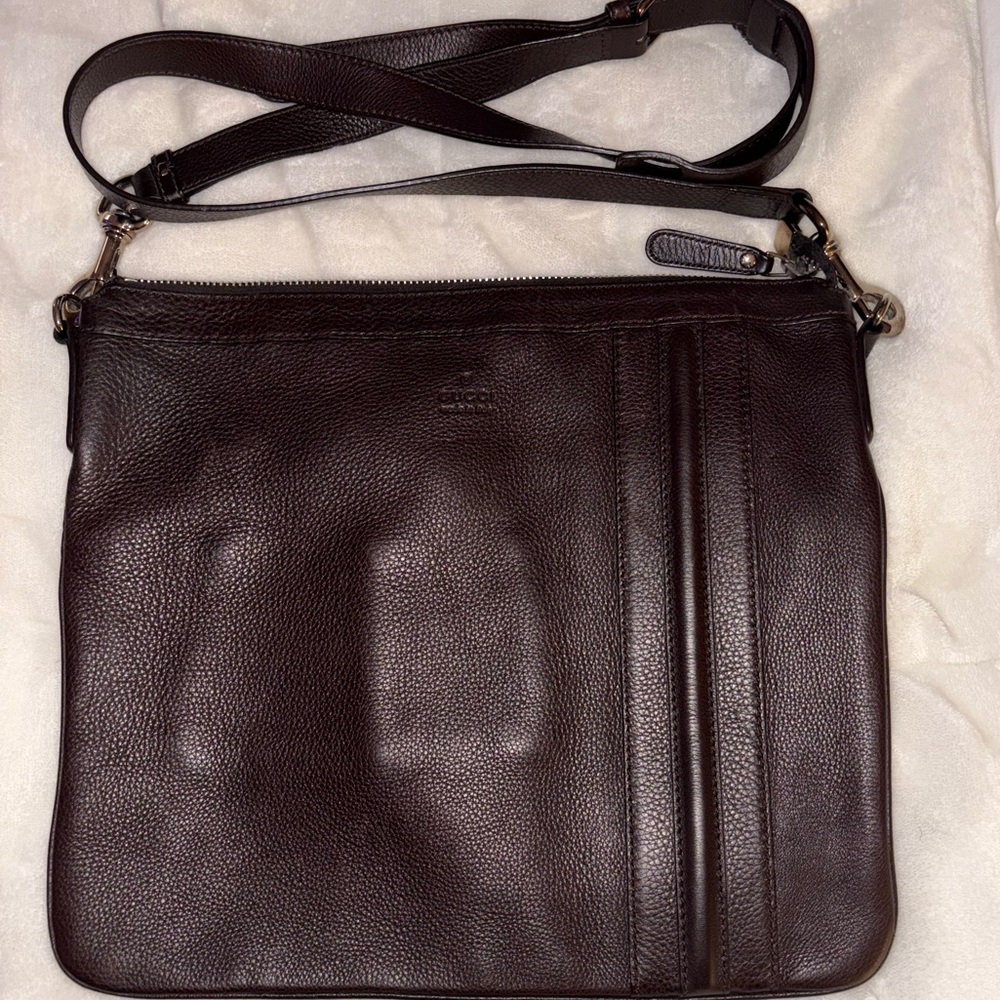 Dark Brown leather Gucci satchel bag